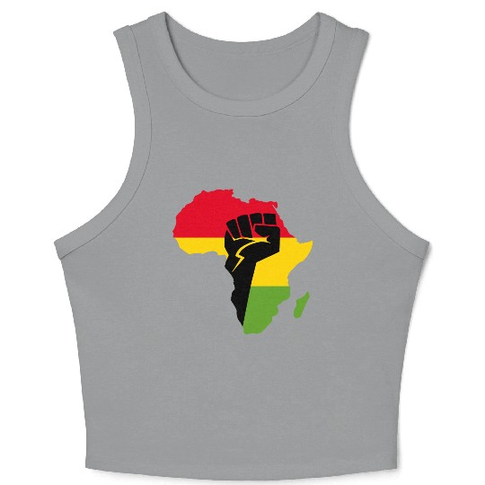 African Black Power Crop Tank Top