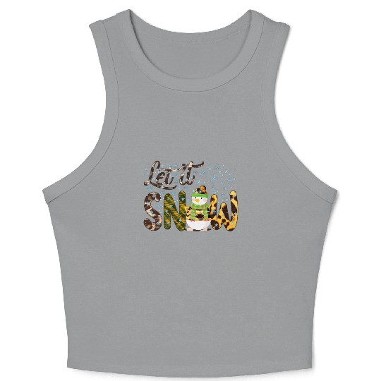Christmas Snowman, Let it snow , Snowman gift Crop Tank Top