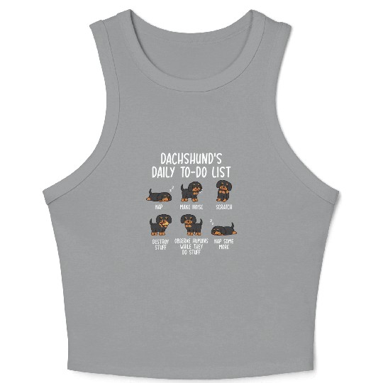 Dachshund Daily To Do List Crop Tank Top