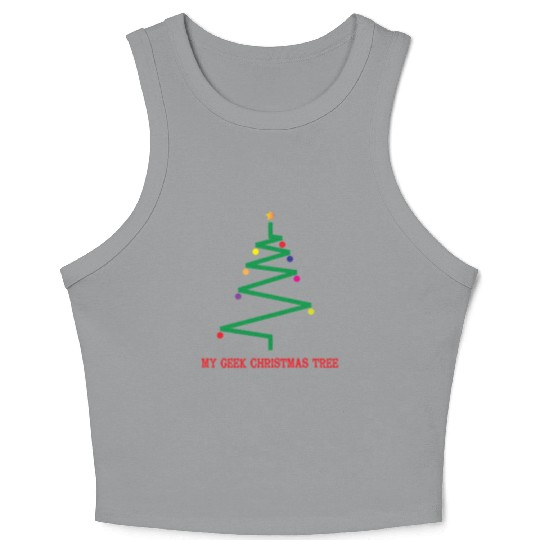 Geek Xmass Tree Crop Tank Top