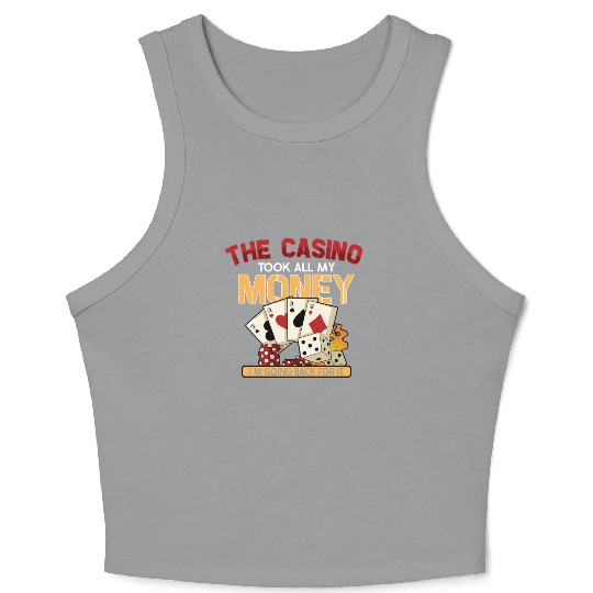 Poker Casino Poker Player Gambling Roulette Gift Crop Tank Top