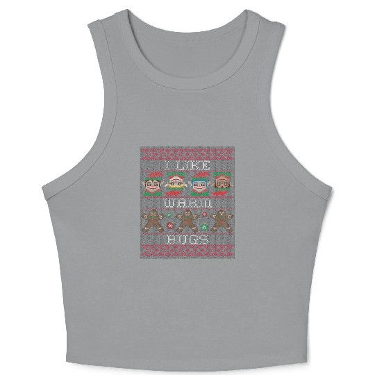 christmas ugly i like warm hugs green elfs Crop Tank Top