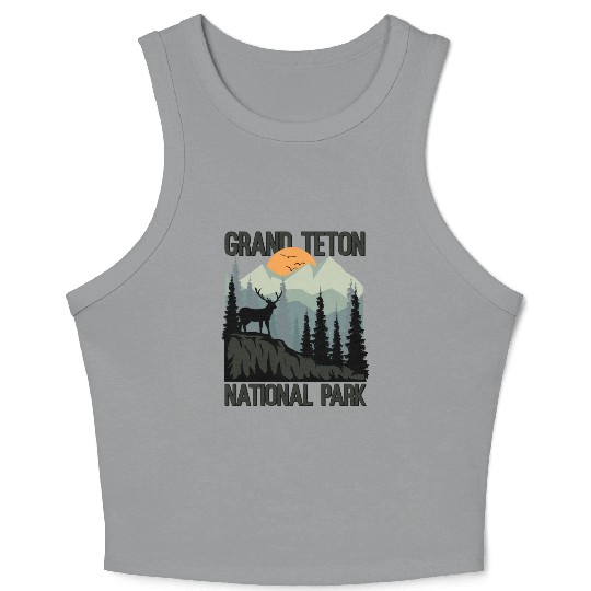 Grand Teton National Park Mountains Wilderness Crop Tank Top