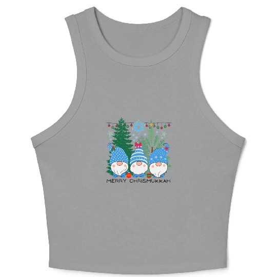 Merry Christmukkah, Jewish Christmas, Hanukkah Crop Tank Top