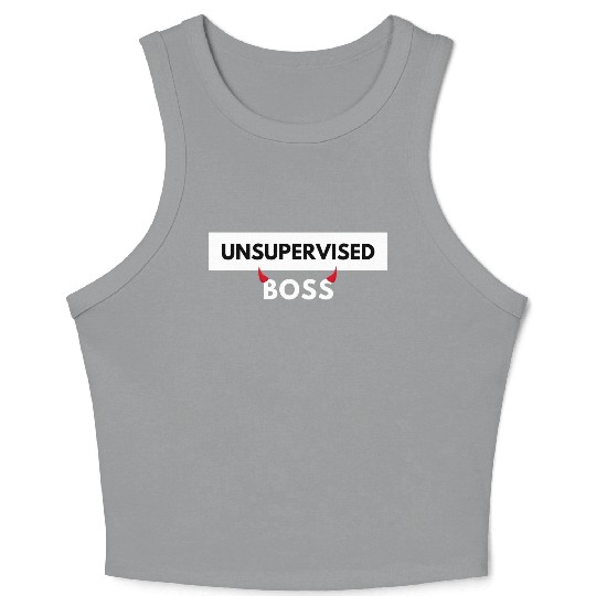 UNSUPERVISED BOSS FUNNY CUTE DESIGN Crop Tank Top