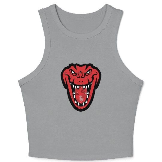 Red Military Crocodile Crop Tank Top