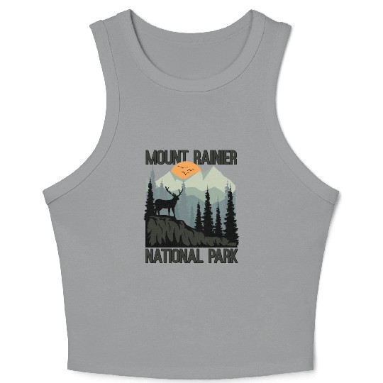 Mount Rainier National Park Mountains Deer Crop Tank Top