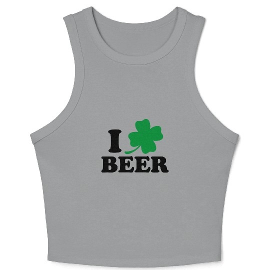 I Love Beer St Patricks Day Crop Tank Top