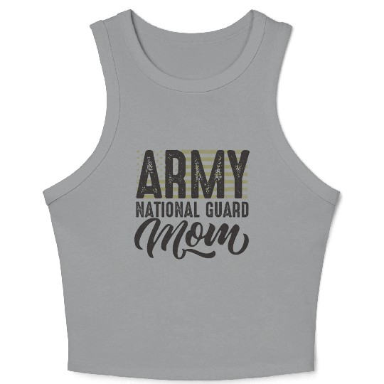 Army National Guard Mom with US flag military styl Crop Tank Top