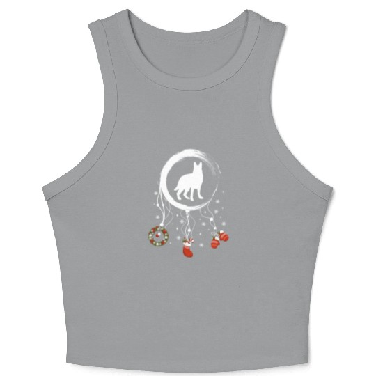 dog dreamcatcher Christmas German Shepherd Crop Tank Top