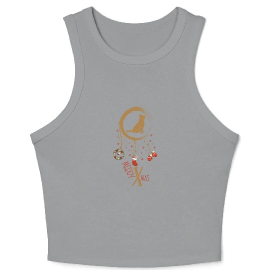 dog dreamcatcher Christmas German Shepherd Crop Tank Top