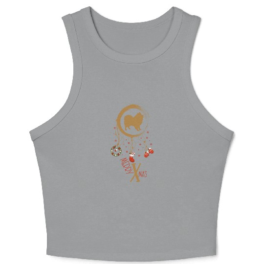 dog dreamcatcher Christmas German Spitz Crop Tank Top