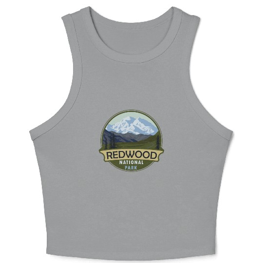Cool Vintage Retro Redwood National Park Mountain Crop Tank Top