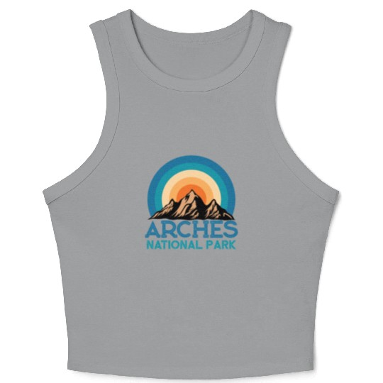 Cool Vintage Retro Arches National Park Mountain Crop Tank Top