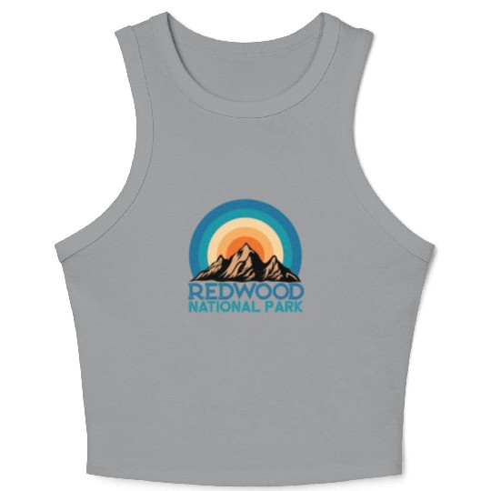 Cool Vintage Retro Redwood National Park Mountain Crop Tank Top