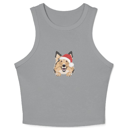 Shetland Sheepdog Merry Christmas Crop Tank Top