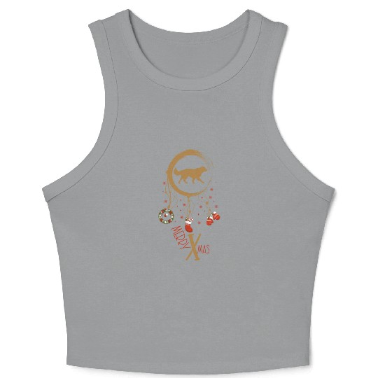 dog dreamcatcher Christmas Golden Retriever Crop Tank Top