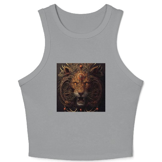 Dark Fantasy Lion Version 4 Crop Tank Top