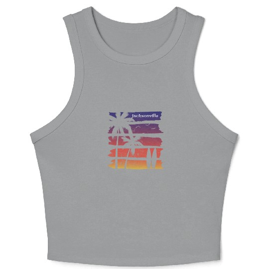 Cool Jacksonville Florida Surfing Fan Beach Palm Crop Tank Top