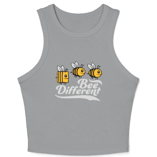 bee different saying quote Crop Tank Top