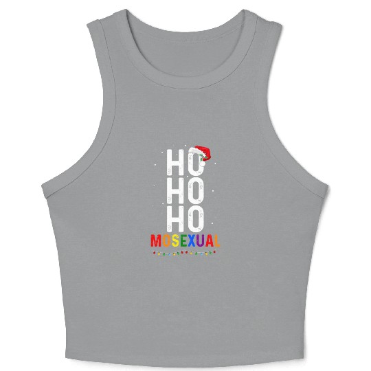 Ho Ho Ho Mosexual Gay Santa LGBT Pun Gay Christmas Crop Tank Top