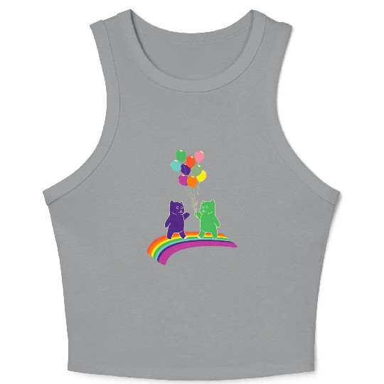 Kidcore gummy bears balloons rainbow colors gift Crop Tank Top