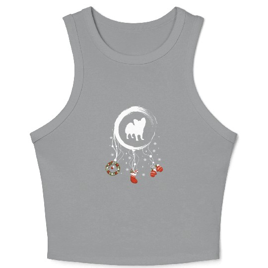 dog dreamcatcher Christmas Papillon Crop Tank Top