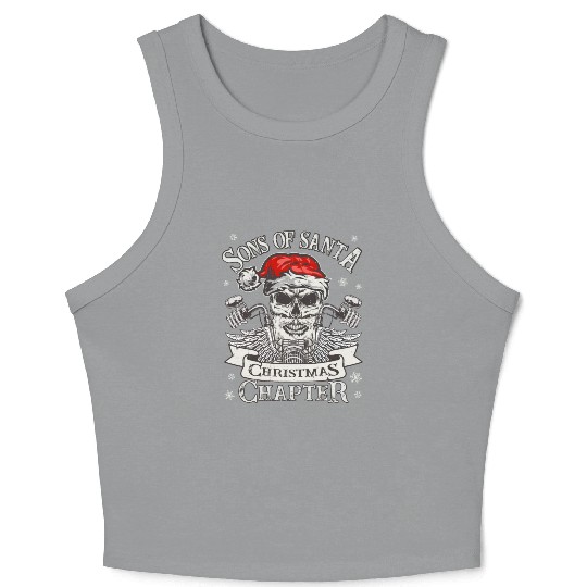 Biker Sons of Santa - Viking Motorcycle Christmas Crop Tank Top