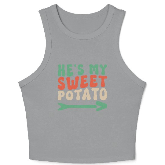 Groovy He's My Sweet Potato Couple's Matching Crop Tank Top