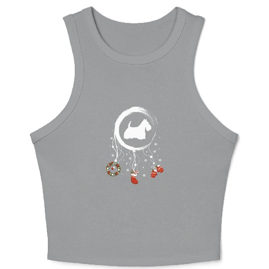 dog dreamcatcher Christmas Scottish Terrier Crop Tank Top
