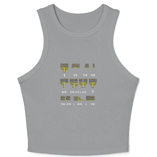 Hanukkah Math Fractions Menorah Chanukah Teacher Crop Tank Top