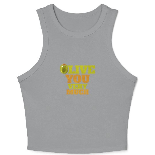 Olive I love You Very Much - Love Veggies Crop Tank Top
