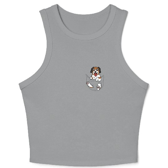 Saint Bernard Pocket Graphic Crop Tank Top
