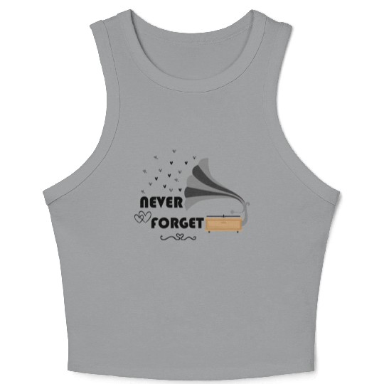 Never Forget Retro Vintage Cassette Tape Graphic Crop Tank Top
