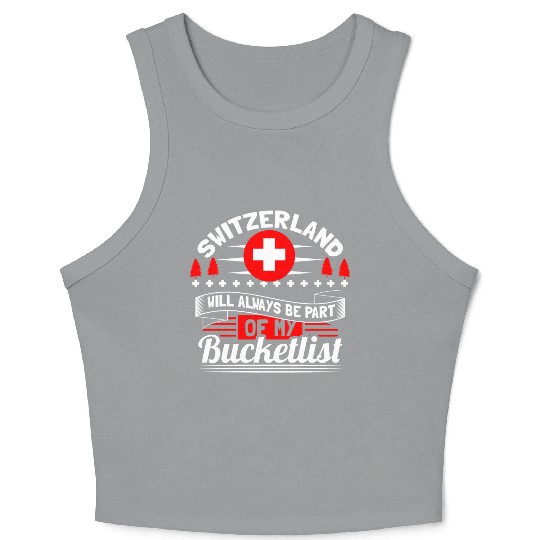Switzerland Mountains Country Gift Idea Crop Tank Top