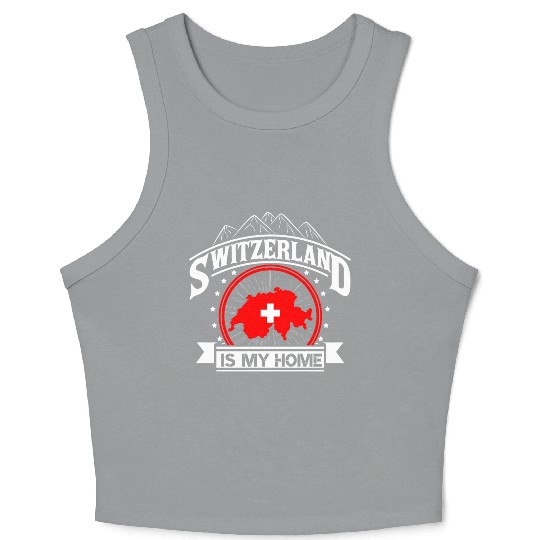 Switzerland Mountains Proud Gift Crop Tank Top