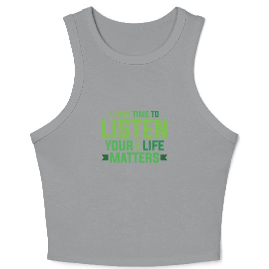 Fight The Stigma Butterfly Mental Health Crop Tank Top