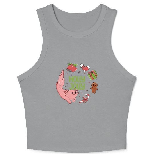 Holly Jolly Axolotl Crop Tank Top