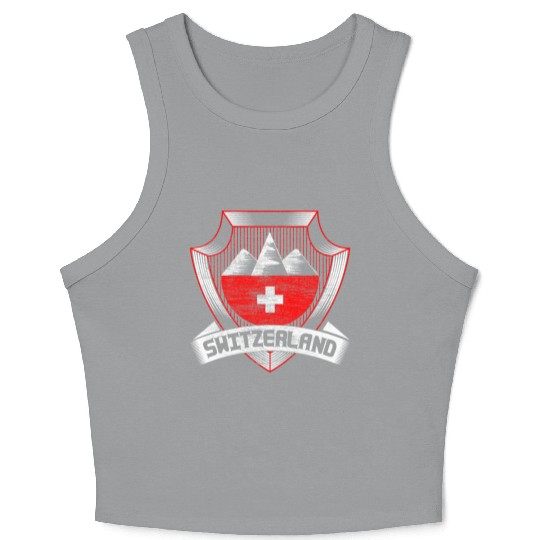 Switzerland Neutrality Flag Crop Tank Top