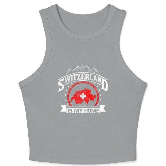 Switzerland Mountains Origin Gift Crop Tank Top