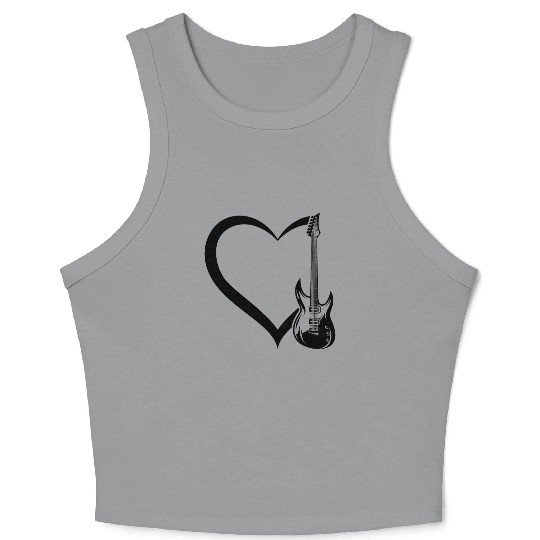 Bass Guitar Player Guitar Heart Guitar Player Bass Crop Tank Top