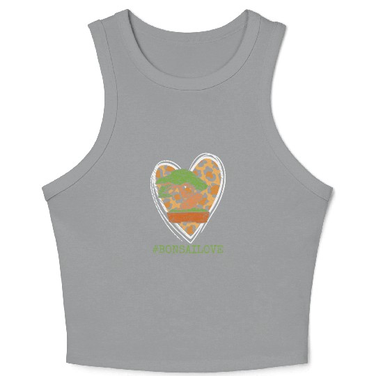 Bonsai Miniature Trees Love Japanese Leopard Heart Crop Tank Top