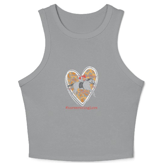 Horse Racing Horse Betting Gambling Leopard Heart Crop Tank Top
