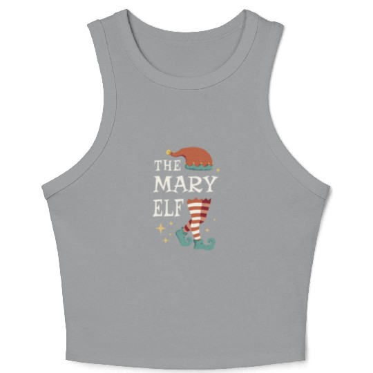The Mary Elf - Christmas Pajama for Mary Crop Tank Top