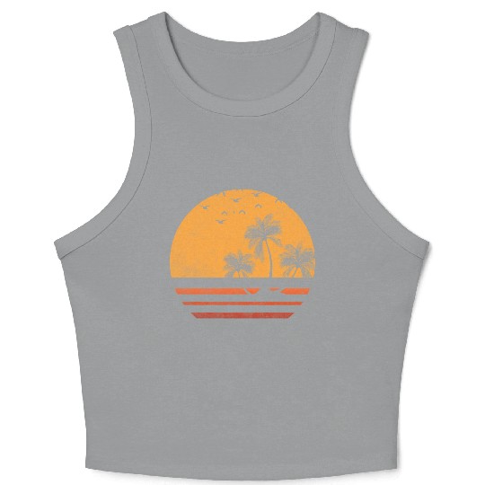 Palm tree Summer Beach Crop Tank Top