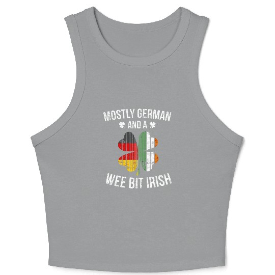 German Wee Bit Irish Germany Patrick Day Crop Tank Top