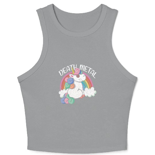 Rainbow Unicorn Satan Love Metal Music Heavy Rock Crop Tank Top