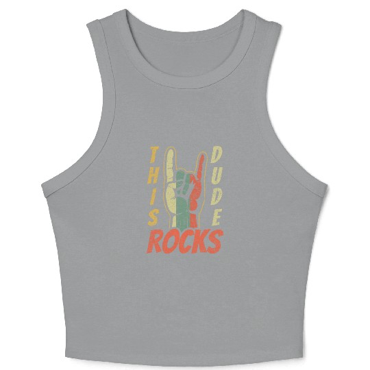 Retro Rock Sign Rock Hand Metal Kid Rocker Crop Tank Top