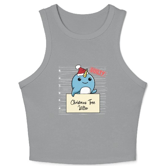 Narwhal christmas funny prison Crop Tank Top