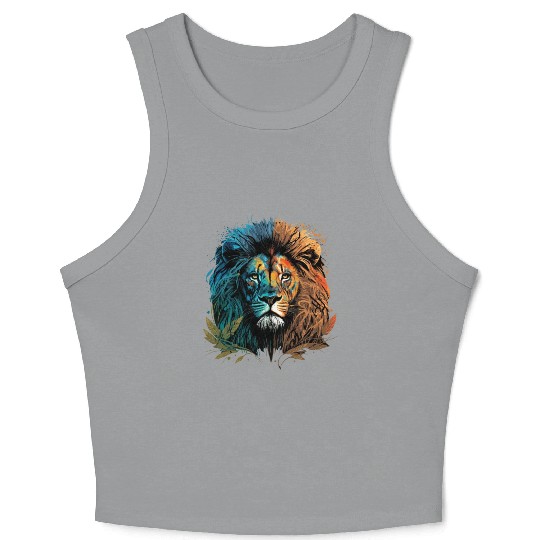Two Face Lion Crop Tank Top